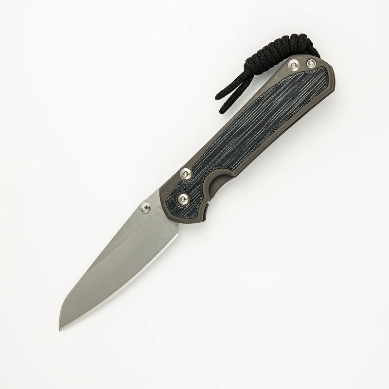 Small Sebenza 31 - Black Canvas Micarta Inlays - Insingo CPM MagnaCut Blade - Silver Double Thumb Lugs