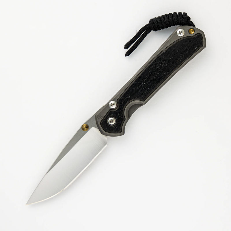 SMALL SEBENZA 31 BOG OAK INLAY – DROP POINT POLISHED CPM MAGNACUT BLADE – GOLD DOUBLE THUMB LUGS - Pattern:Pattern 1