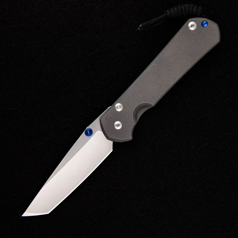 LARGE SEBENZA 31 – BLUE DOUBLE THUMB LUGS – CPM MAGNACUT TANTO BLADE