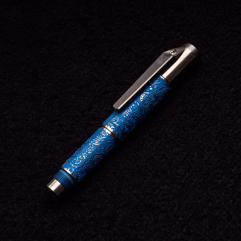 SHIROGOROV - TI2 DESIGN TITANIUM PIVOT TOOL PEN – PAISLEY ENGRAVED
