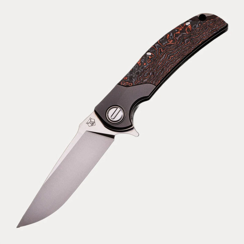 "Limited Edition" RQ36 – Titanium-Lava & Ash CarboTi Handle – S110V Blade – SRRBS (RJ Martin Design)