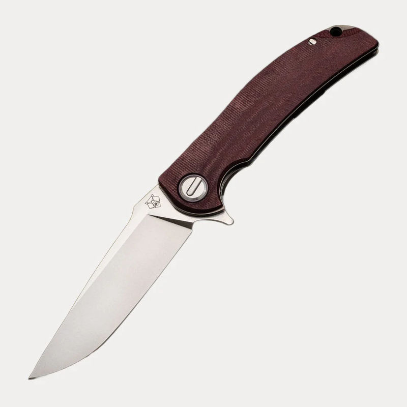 "Limited Edition" SOFT OVERKILL - M398 BLADE - MAROON CANVAS MICARTA HANDLE - RBS (RJ Martin Design)