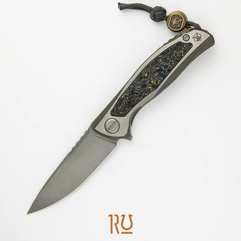 F95NL Gen. 5 - Blade Show Exclusive 2024 - M390 Blade - Titanium Handle - Golden Spark TechnoCarbo Inlays - MRBS - Completed