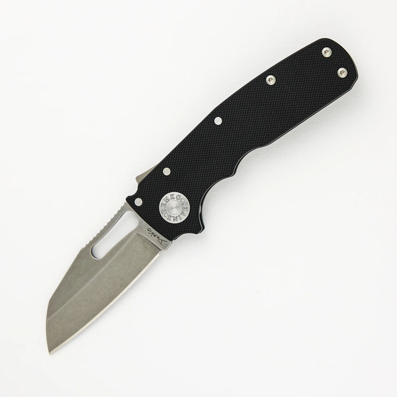 Shark Cub CPM 20CV Black G10 Handle Shark Foot Stonewash Blade