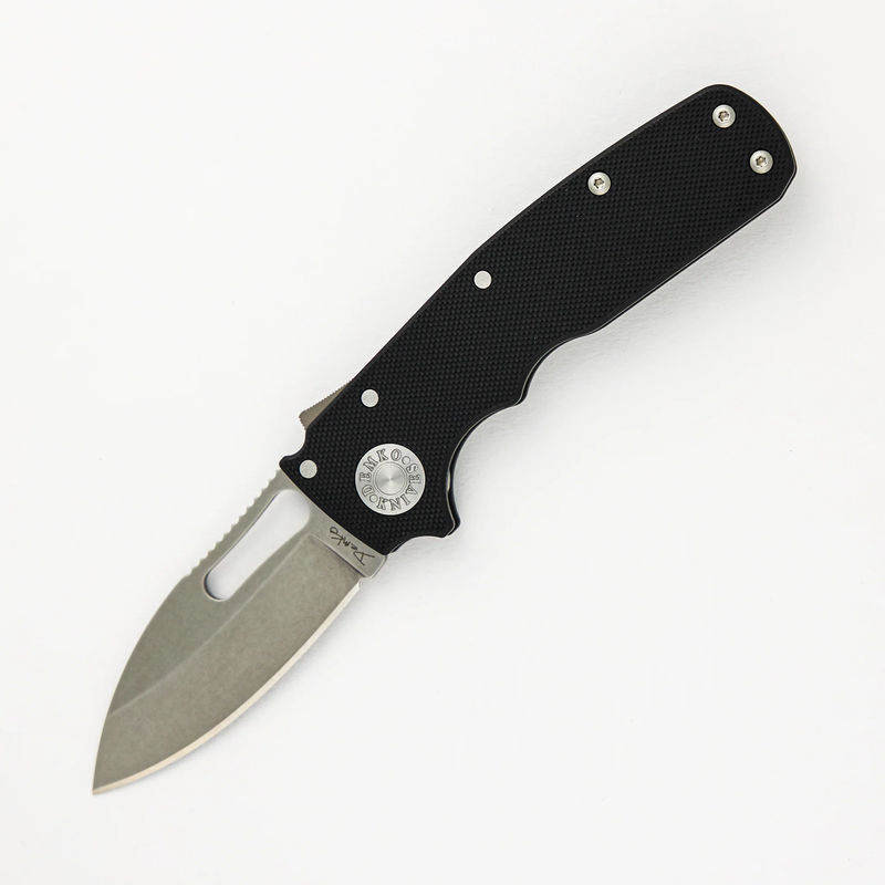 Shark Cub CPM 20CV Black G10 Handle Slicer Shark Stonewash Blade