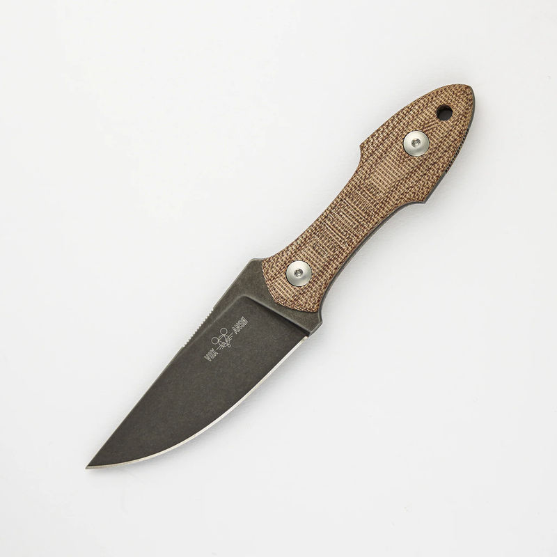 GMF3-P - Fixed Blade - Natural Canvas Micarta - PVD