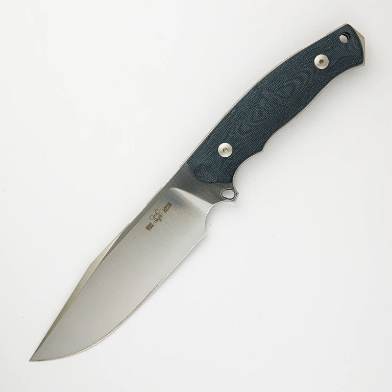 GMF4 - Fixed Blade - Double Black Canvas Micarta - Satin