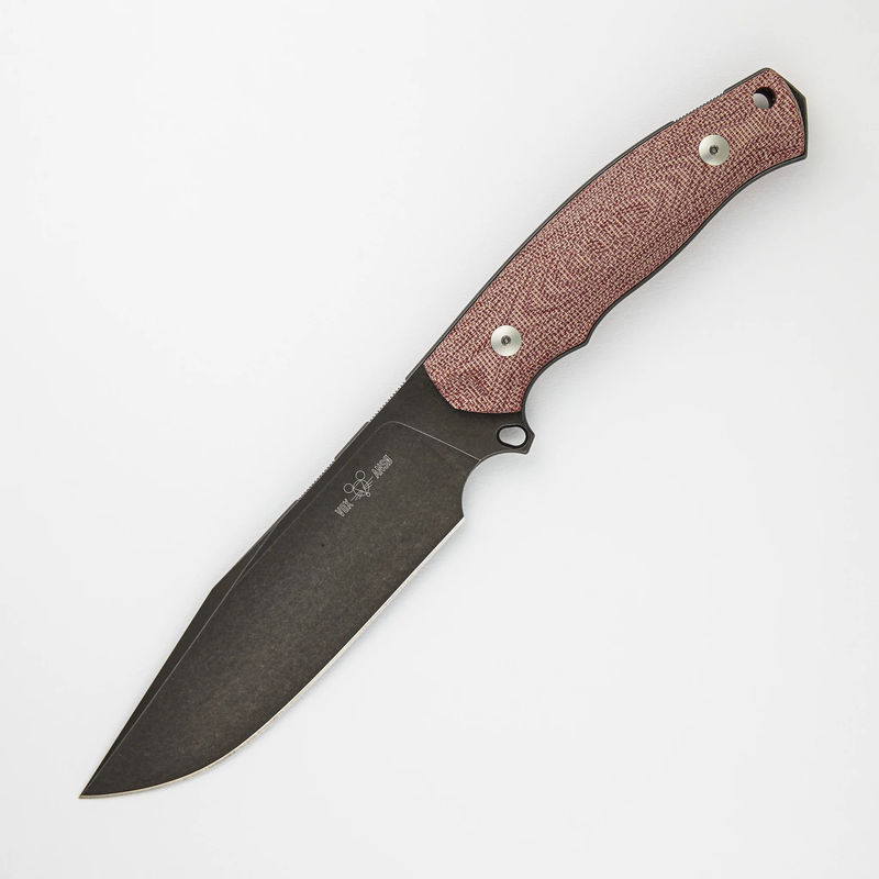 GMF4 - Fixed Blade - Red Canvas Micarta - PVD