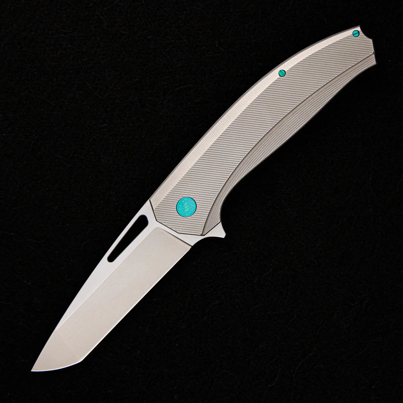 Veli – Titanium Handle – RWL-34 Blade – Teal Titanium Hardware