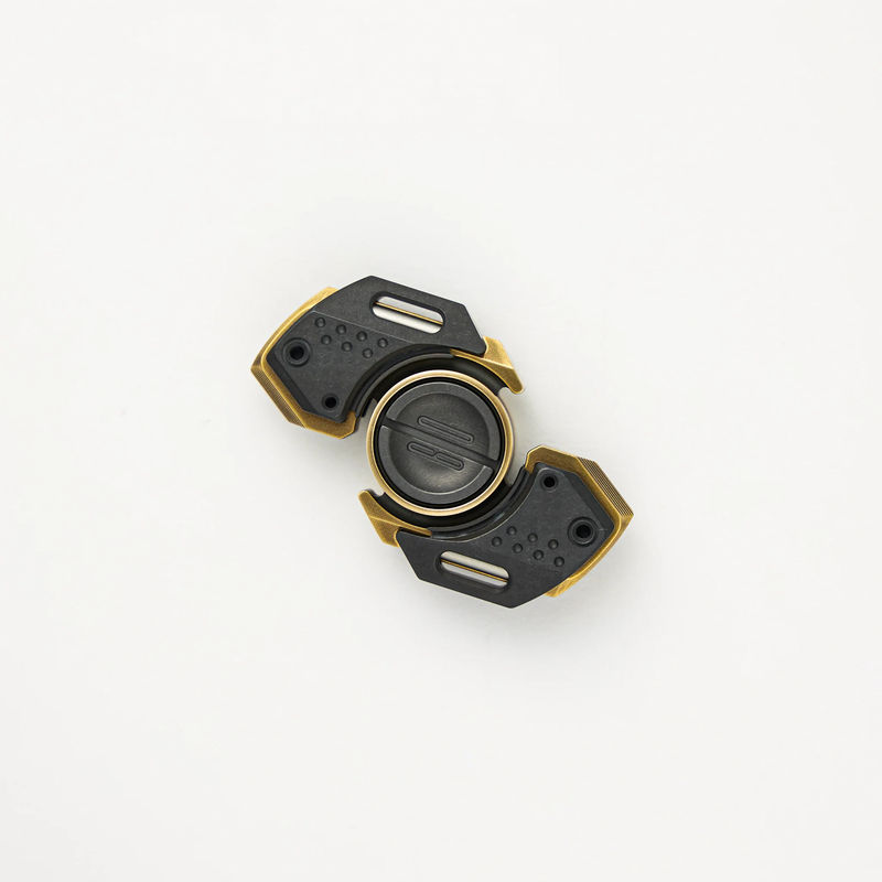 Bit 09 Fidget Spinner - 2 Fin - Brass/Zirconium