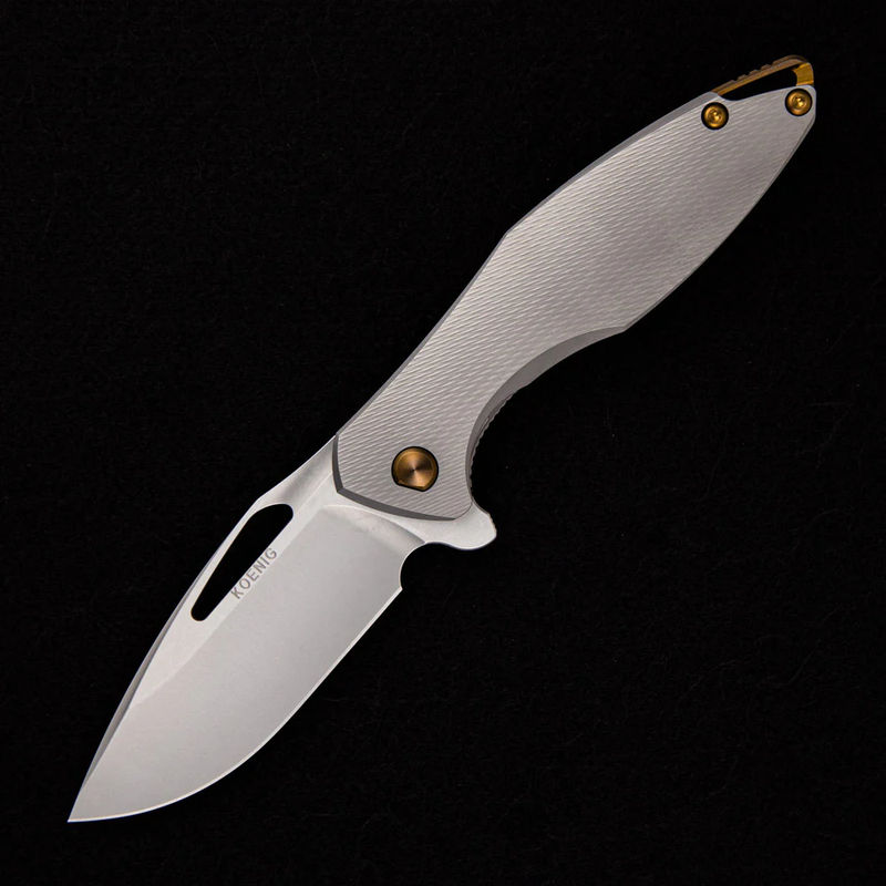 ARIUS – CORDA TITANIUM HANDLE – BRONZE HARDWARE – BURNISHED W/ POLISHED FLATS M390 BLADE