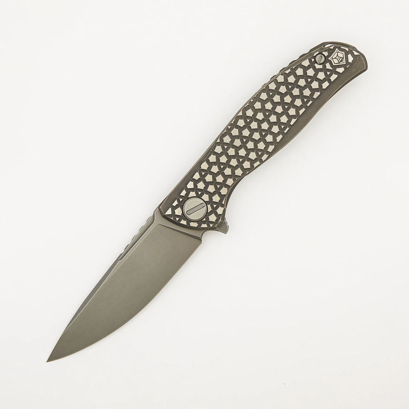 F95 Bear Pattern - Titanium Handle - M390 Blade - MRBS