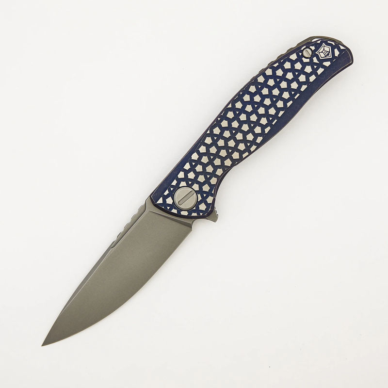 F95 Bear Pattern - Purple Titanium Handle - M390 Blade - MRBS