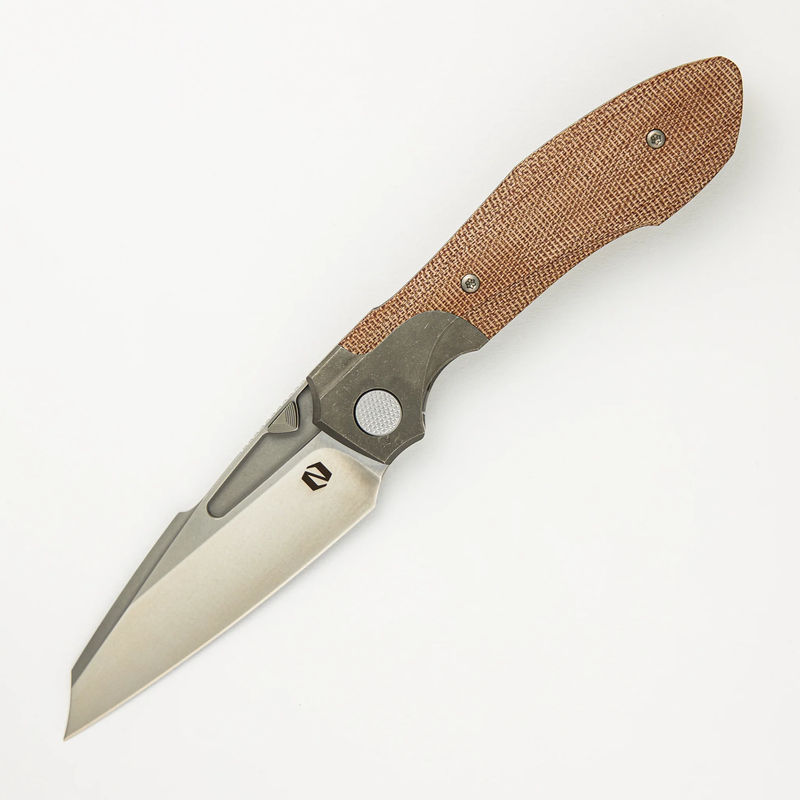 Voodoo - Dark Stonewash Ti/Natural Micarta Handle - Stonewash M390 Blade