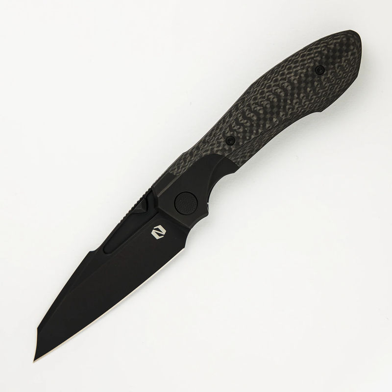 Voodoo - Black PVD/Light Stonewash Ti/Weave Carbon Fiber Handle - Black PVD/Light Stonewash M390 Blade