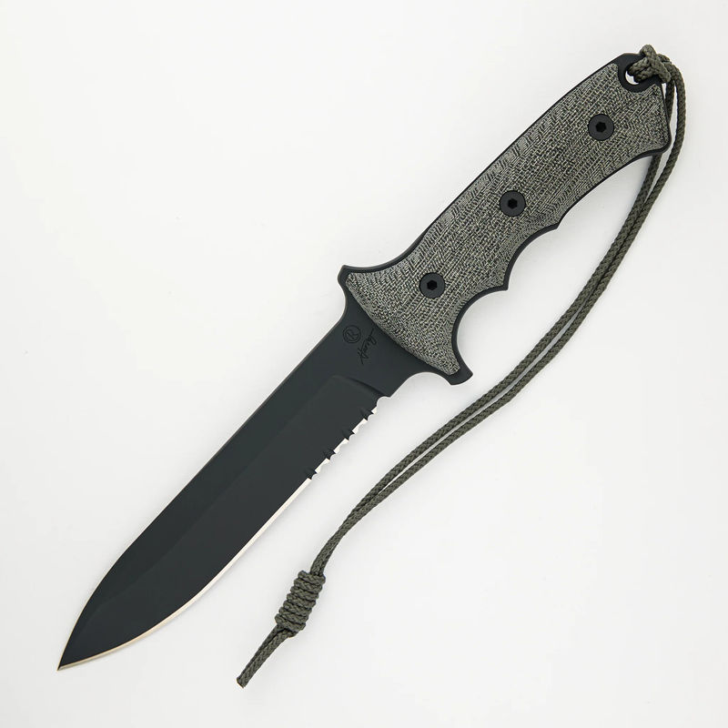 Green Beret 7" - Serrated Black Cerakote CPM MagnaCut Blade
