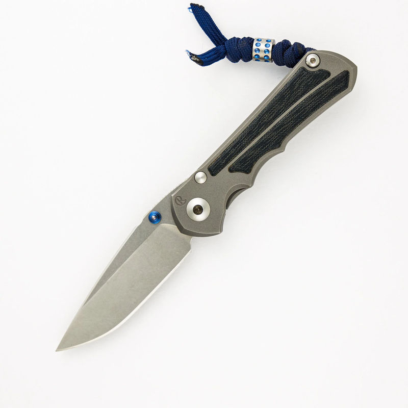 Small Inkosi - Blue Denim Micarta Inlays - Glass Blasted - Drop Point CPM S45VN Blade