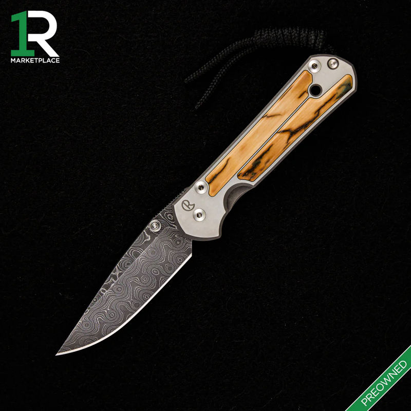 Small Sebenza 21 – Drop Point Raindrop Blade – Silver Single Thumb Lug
