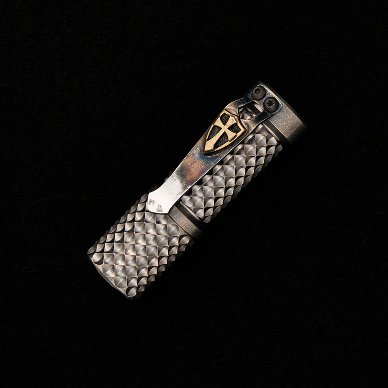 Ti Tesseract Trident Custom Flashlight – Steel Flame Clip