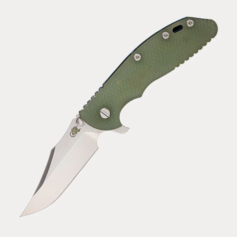 XM-24 4.0″ – Bowie CPM 20CV Blade – Tri-Way – Stonewash Blue – Translucent Green G10