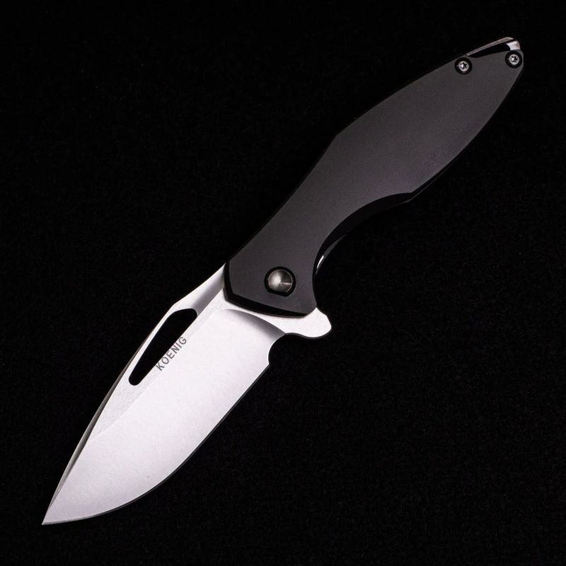 ARIUS – SMOOTH DLC TITANIUM HANDLE – BURNISHED W- POLISHED FLATS M390 BLADE