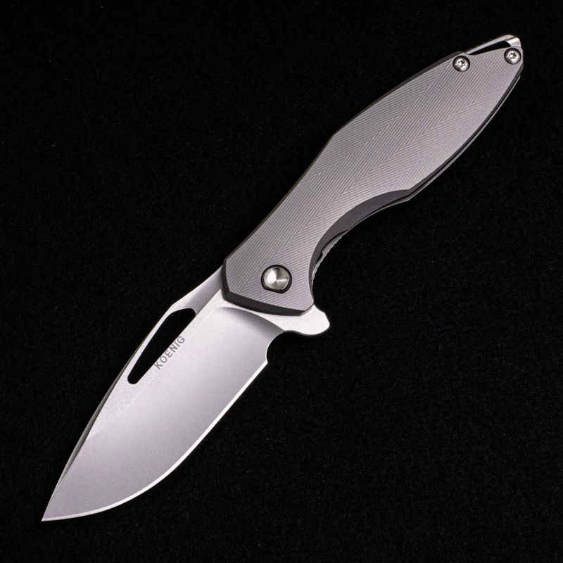 ARIUS – PATTERNED TITANIUM HANDLE – BURNISHED W- POLISHED FLATS 20CV BLADE
