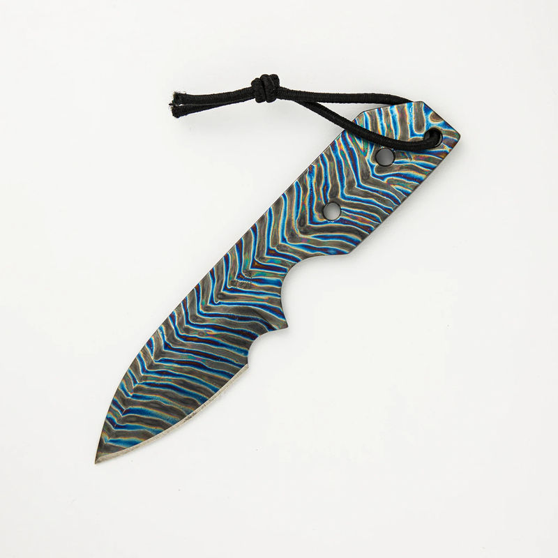 Flamed Titanium Fixed Blade
