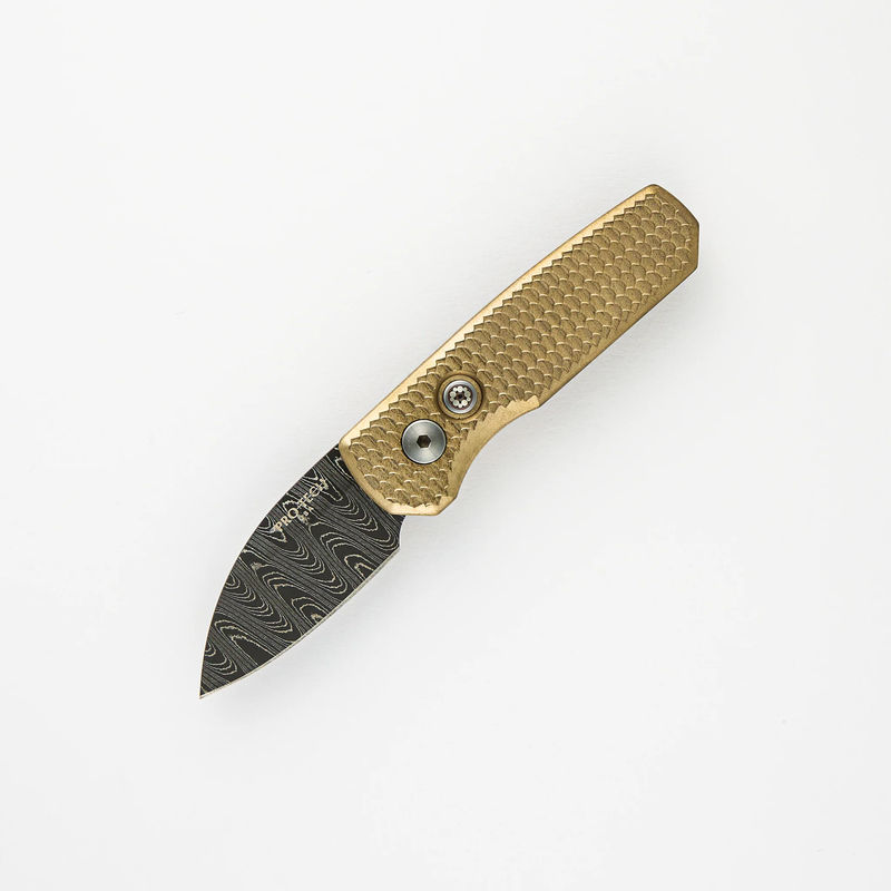 Runt 5 Limited - Machined Dragon Scale Brass Handle – Chad Nichols Wharncliffe Blade