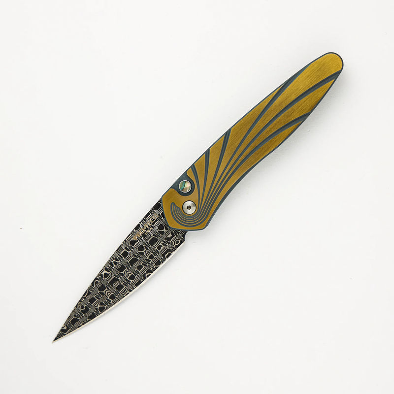 Newport - Custom 001 - Green/Bronze Ti Wave Handle - Vegas Forge Blade #16 of 60
