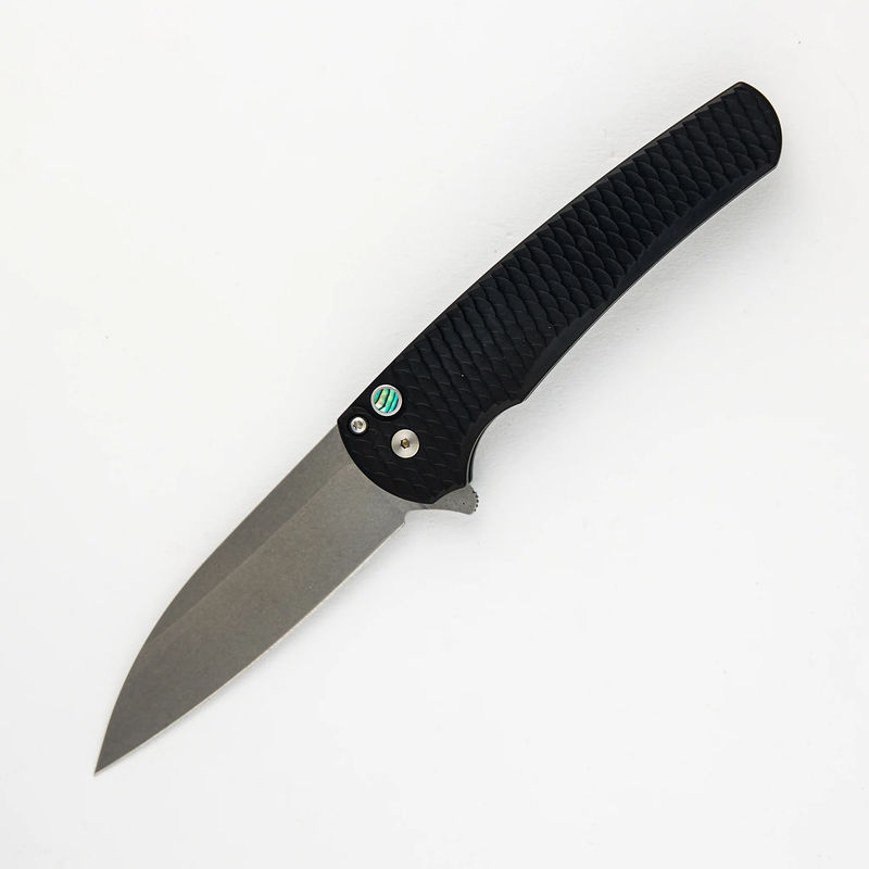 Malibu CCKS Spring 2024 Ltd. - "Dragon Scale" Textured Handle - Stonewash MagnaCut Wharncliffe Blade - Abalone Button #53 of 100
