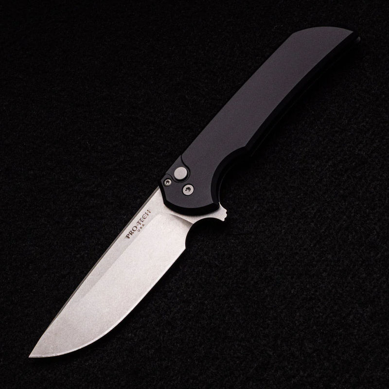 Mordax – Solid Black Aluminum Handle – Stonewash Magnacut Blade – MX101