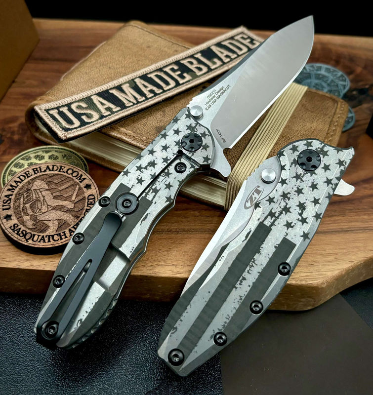 Zero Tolerance ZT0562TI Magnacut Blade Engraved Battle Stars & Stripes