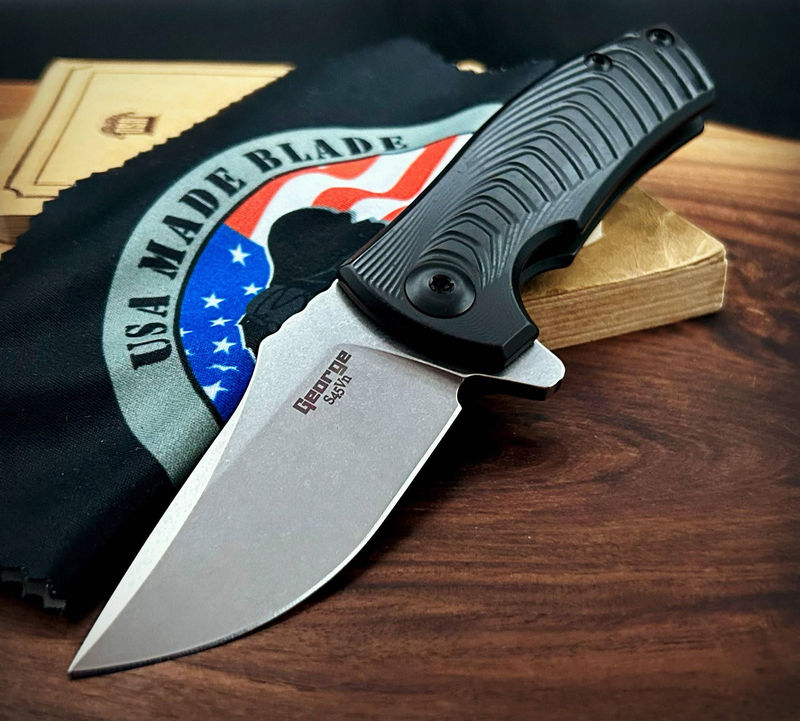 Les George ESV Flipper Black DLC Morph Ti & S45VN Blade EXCLUSIVE