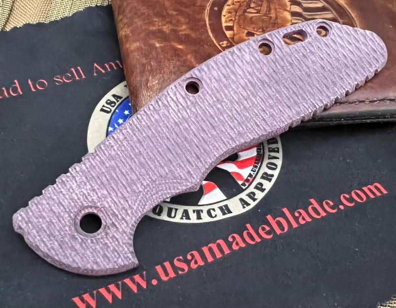Textured Burgundy Micarta Scale for Hinderer XM-24