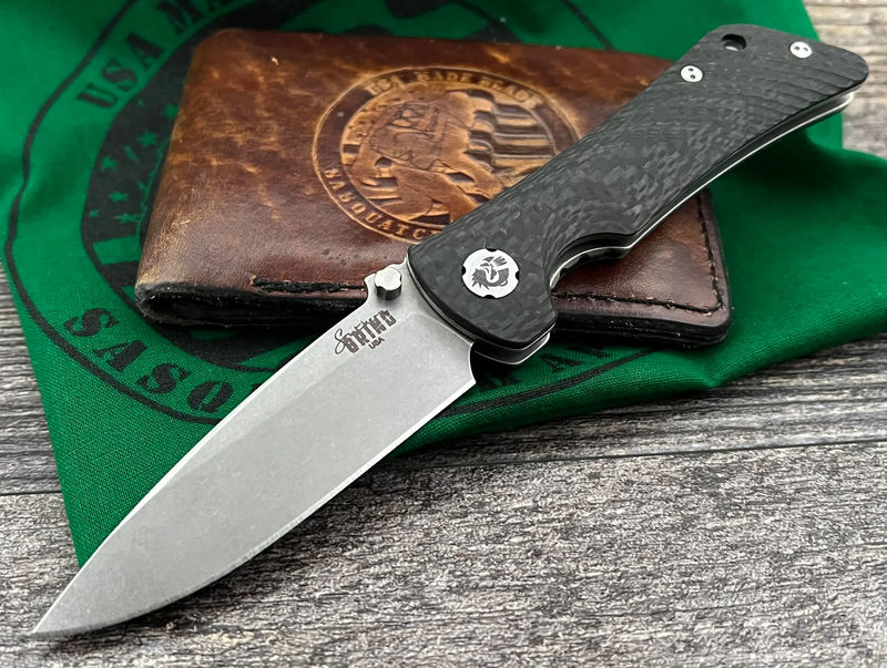 Sothern Grind Spider Monkey Carbon Fiber Scales Tumbled Satin Drop Point S35VN Blade